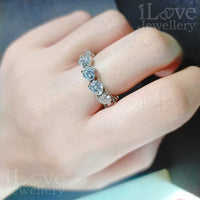 S925 Heart Shape Row Full Diamond CZ Ring ILR005