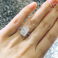 S925 4.5ct Radiant Cut Zircon Ring ILR022