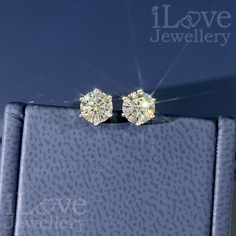 S925 Round Brilliant Zirconia Earrings ILE015