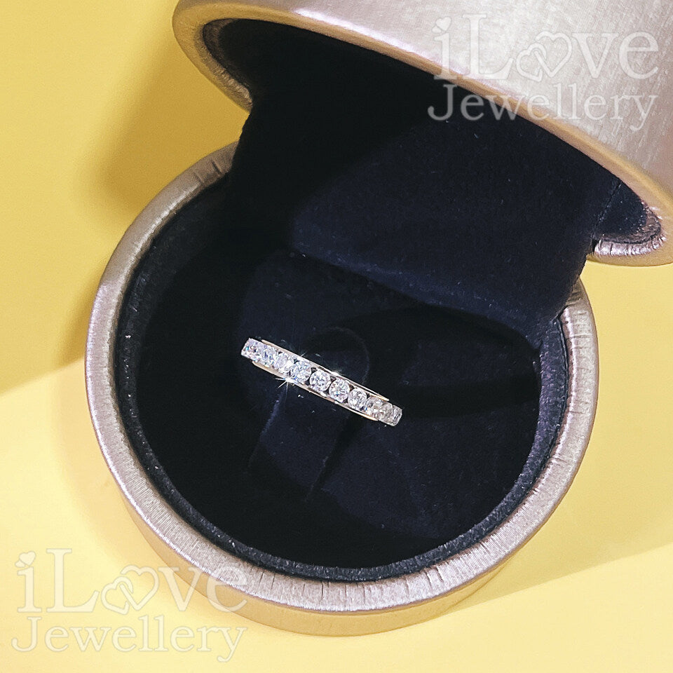 S925 Row Full Diamond Band Cubic Zirconia Ring ILR042