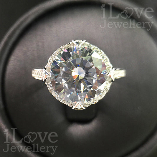 S925 3.5ct Round Cubic Zirconia Ring ILR034