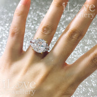 S925 7ct Cushion Cut Cubic Zirconia Ring ILR024