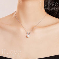 S925 Natural Freshwater Pearl Rabbit Necklace (2 Colors) ILN102