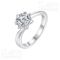 S925 Silver 0.5ct / 1.0ct Round Cut Moissanite Ring ILR206 ILR210