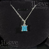 S925 Silver 1.25ct Princess Cut Pendant Cubic Zirconia Necklace ILN007