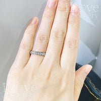 S925 Row Full Diamond Band Cubic Zirconia Ring ILR042