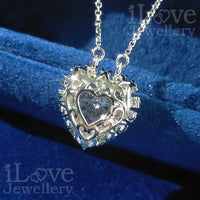 S925 6ct Pink Heart Shape Zirconia Pendant Necklace ILN006