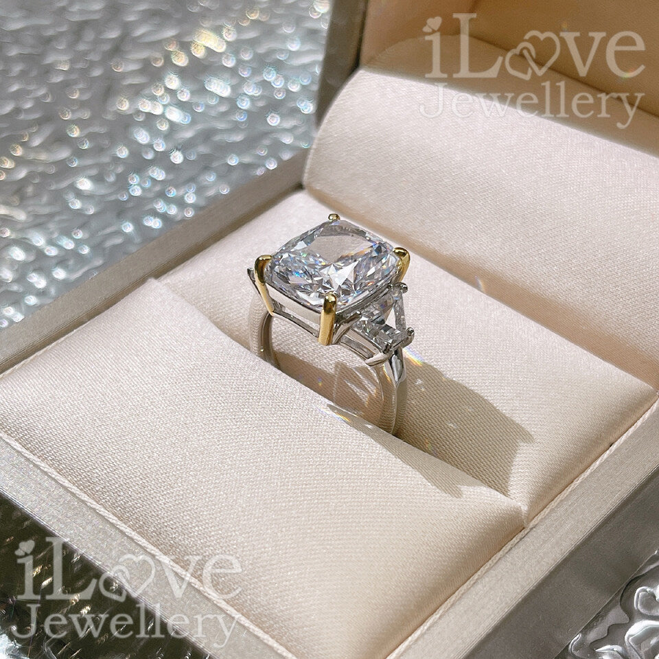 S925 7ct Cushion Cut Cubic Zirconia Ring ILR024