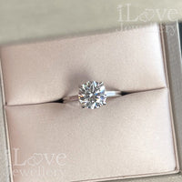 S925 1.9ct Round Brilliant Solitaire Zircon Ring ILR018