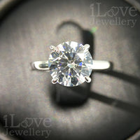 S925 1.9ct Round Brilliant Solitaire Zircon Ring ILR018