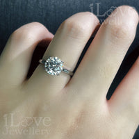 S925 1.9ct Round Brilliant Solitaire Zircon Ring ILR018