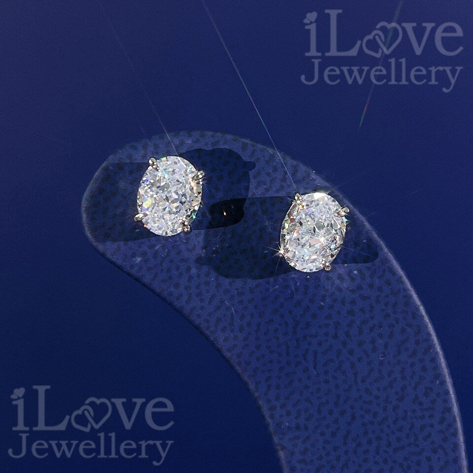 S925 1.9ct Oval Cubic Zirconia Earrings ILE013