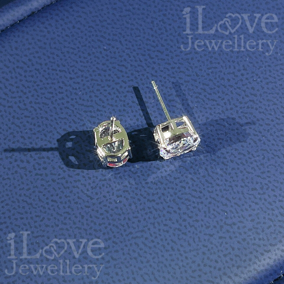 S925 1.9ct Oval Cubic Zirconia Earrings ILE013