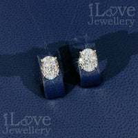 S925 1.9ct Oval Cubic Zirconia Earrings ILE013