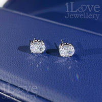 S925 1.9ct Oval Cubic Zirconia Earrings ILE013