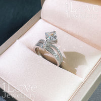 S925 1ct Crown Row Diamond Zircon Ring ILR029