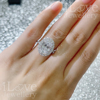 S925 3.5ct Oval Cut Zirconia Ring ILR021