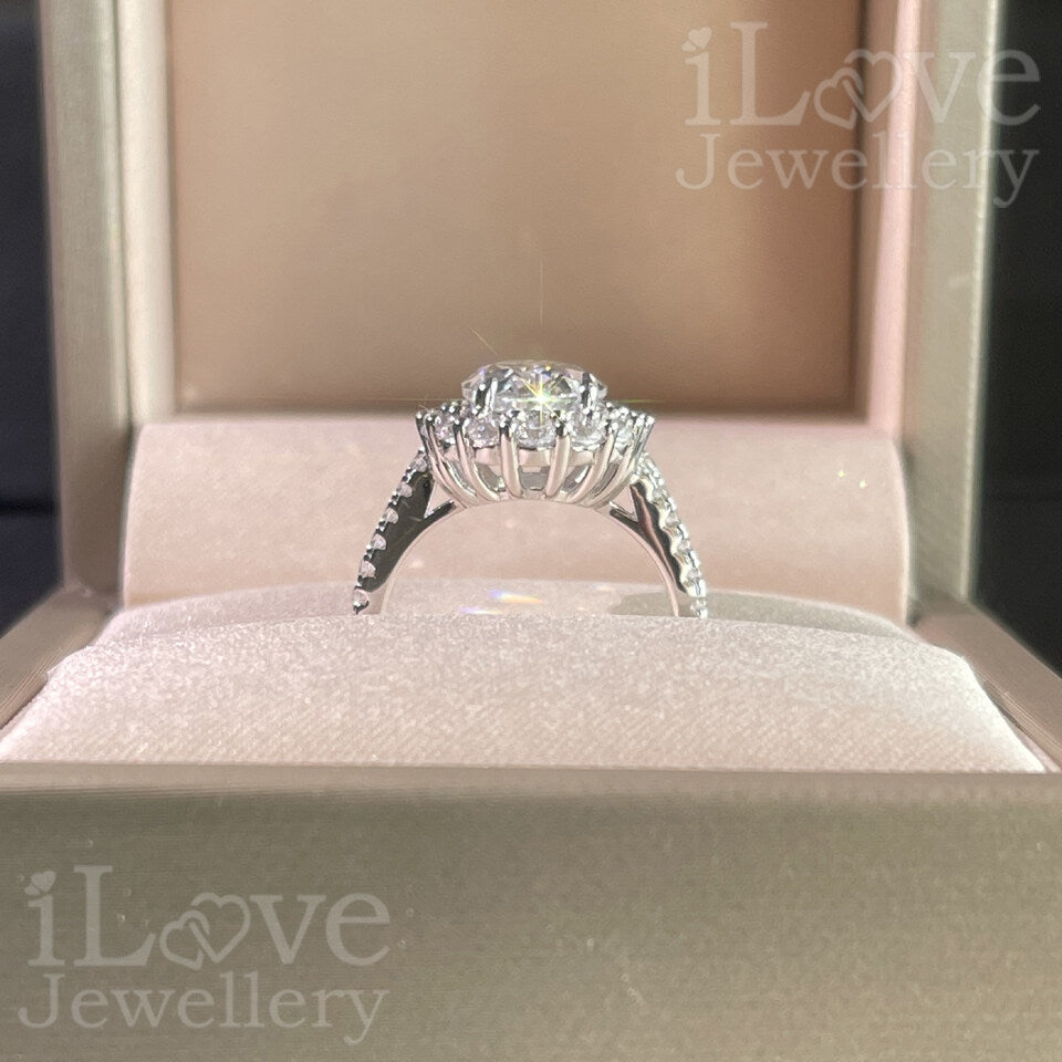 S925 3.5ct Oval Cut Zirconia Ring ILR021