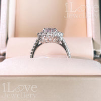 S925 3.5ct Pink Oval Cut Zirconia Ring ILR021