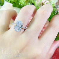 S925 Silver 4.5ct Oval Cut Solitaire Cubic Zirconia Ring ILR010