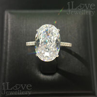 S925 Silver 4.5ct Oval Cut Solitaire Cubic Zirconia Ring ILR010