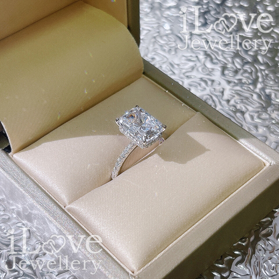 S925 4.5ct Radiant Cut Zircon Ring ILR022