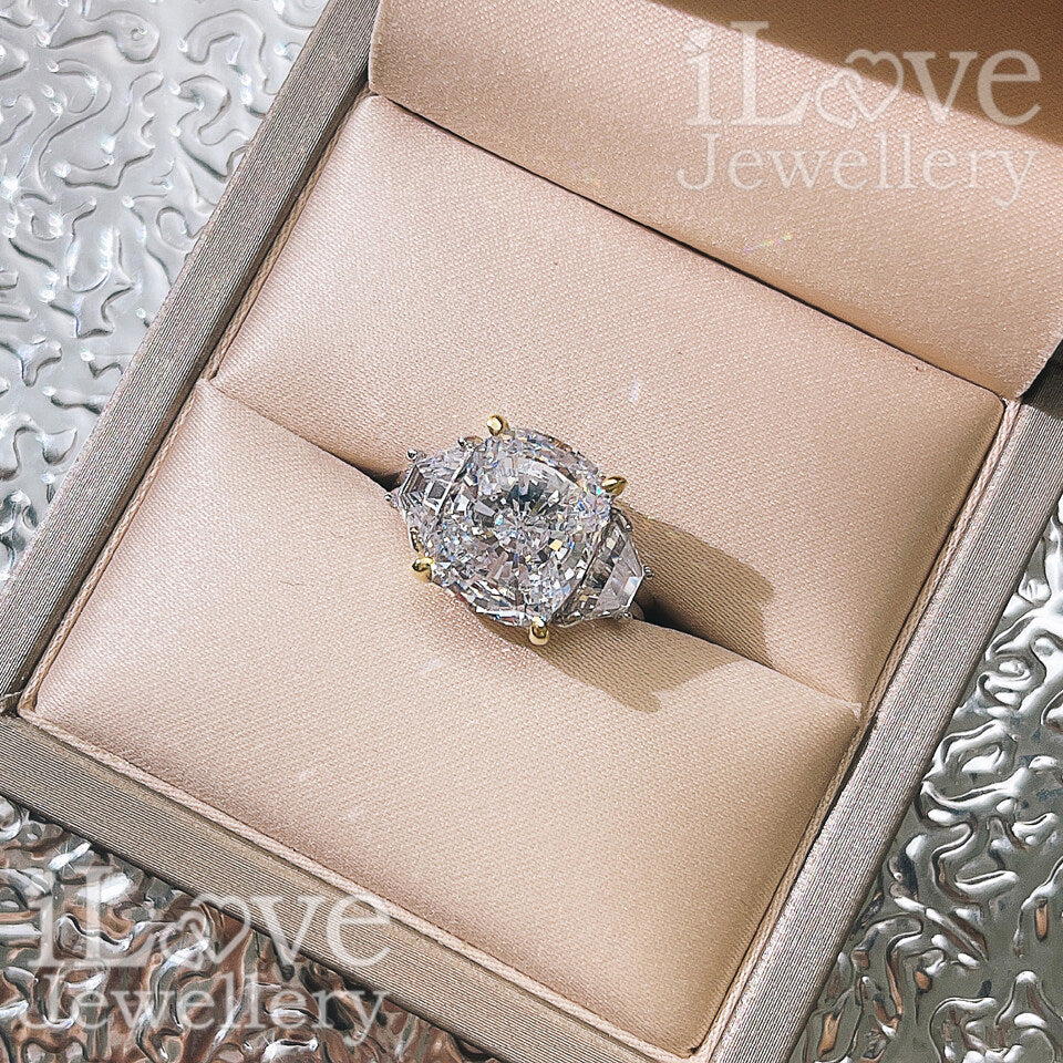 S925 7ct Cushion Cut Cubic Zirconia Ring ILR024