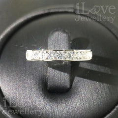 S925 Row Full Diamond Band Cubic Zirconia Ring ILR042