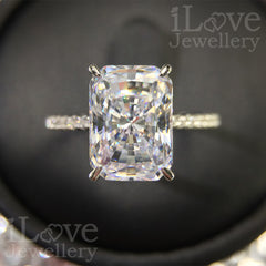 S925 4.5ct Radiant Cut Zircon Ring ILR022