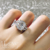 S925 7ct Cushion Cut Cubic Zirconia Ring ILR024