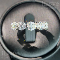 S925 Heart Shape Row Full Diamond CZ Ring ILR005