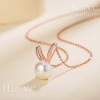 S925 Natural Freshwater Pearl Rabbit Necklace (2 Colors) ILN102