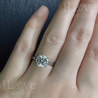 S925 1.9ct Round Brilliant Solitaire Zircon Ring ILR018