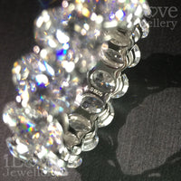 S925 Oval Cut Row Full Diamond Cubic Zirconia Ring ILR004