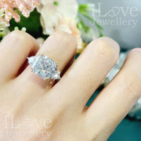 S925 Silver 5.0ct Square Zirconia Ring ILR009