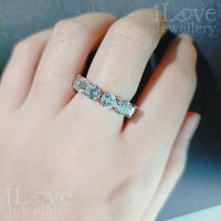 S925 Heart Shape Row Full Diamond CZ Ring ILR005