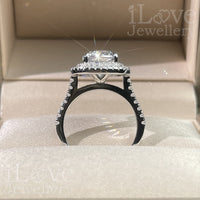 S925 3ct Cushion Cut Cubic Zirconia Ring ILR014