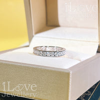 S925 Row Full Diamond Band Cubic Zirconia Ring ILR042