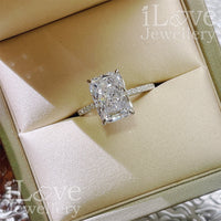 S925 4.5ct Radiant Cut Zircon Ring ILR022