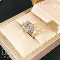 S925 Silver 5.0ct Square Zirconia Ring ILR009