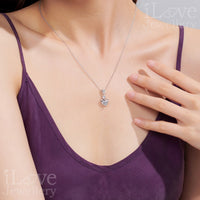 S925 Silver 2.0ct Heart Cut Cubic Zirconia Necklace ILN015