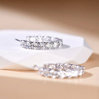 S925 Silver Cubic Zirconia Hoop Earrings ILE023