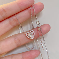 S925 Silver 1.0ct Heart Cut Cubic Zirconia Necklace ILN014