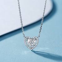 S925 Silver 1.0ct Heart Cut Cubic Zirconia Necklace ILN014