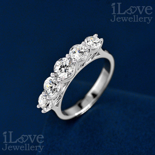 S925 Silver Round Cut Cubic Zirconia Ring ILR059