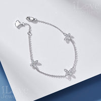 S925 Silver Butterfly Cubic Zirconia Bracelet ILB006