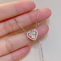 S925 Silver 1.0ct Heart Cut Cubic Zirconia Necklace ILN014