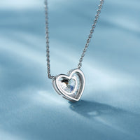 S925 Silver 1.0ct Heart Cut Cubic Zirconia Necklace ILN014