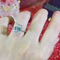 S925 4.5ct (G Color) Asscher Cut Zircon Ring ILR025