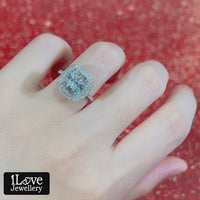 S925 3ct Cushion Cut Cubic Zirconia Ring ILR014